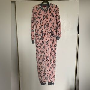 Pink unicorn one piece pajama